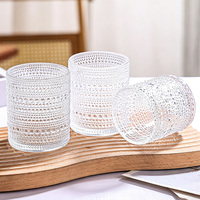 Verre à eau transparent à picots haute transparence pour la maison et les restaurants, idéal pour les boissons quotidiennes et les boissons glacées, avec base épaisse et lourde