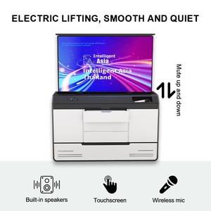 회의 시스템 용 스피커가있는 숨겨진 개폐식 전동 슈퍼 라이트 55 인치 터치 스크린 리프팅 캐비닛 - Product Image 5