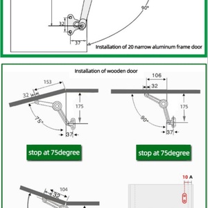 Système de levage hydraulique à arrêt libre pour armoires, support de couvercle en alliage de zinc pour cuisine, salon, hôtel, chambre, bureau à domicile - Product Image 3