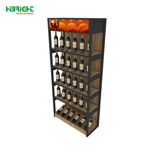 מתלה יין פלדה מעץ כבד עם תצוגה חד צדדית אישית מדפים עיצוב freesting - Product Image 6