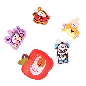 Porte-clés en tissu personnalisé avec logo brodé, pendentif tissé, étiquettes de vêtements en tissu, vente en gros - Product Image 4