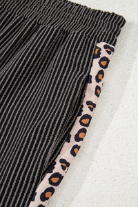 Thân Mạnh-Người Yêu Bán Buôn Phụ Nữ <span class=keywords><strong>Leopard</strong></span> Chắp Vá Cạnh Xoắn Sườn T Áo Sơ Mi Và Cắt Quần Đặt Hai Mảnh - Product Image 2