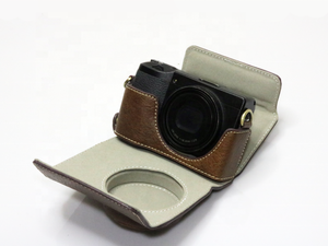 เคสป้องกันกล้องหนัง PU คุณภาพสูงสำหรับริโก้ GR III <span class=keywords><strong>GR3</strong></span> GR3X กระเป๋ากล้อง DSLR แบบพกพาพร้อมสายคล้อง - Product Image 3