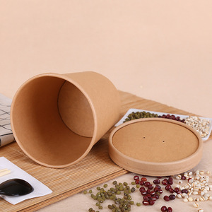 Bát Đựng Salad Bằng Giấy Thân Thiện Với Môi Trường Đóng Gói Thực Phẩm Có Nắp Cốc Giấy Dùng Một Lần Bán Sỉ, Hộp Đựng Thức Ăn Bằng Giấy Kraft Lấy Ra - Product Image 4