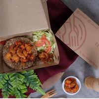 Boîte à repas biodégradable en kraft personnalisée pour la vente en gros en usine, restauration et traiteur