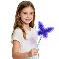 Bâton lumineux LED Papillon de 15 pouces, 42 LED SMD, Effet Tunnel Temporel Miroir Infini, 3 Modes de Flash, Cadeaux et Articles de Fête pour Enfants