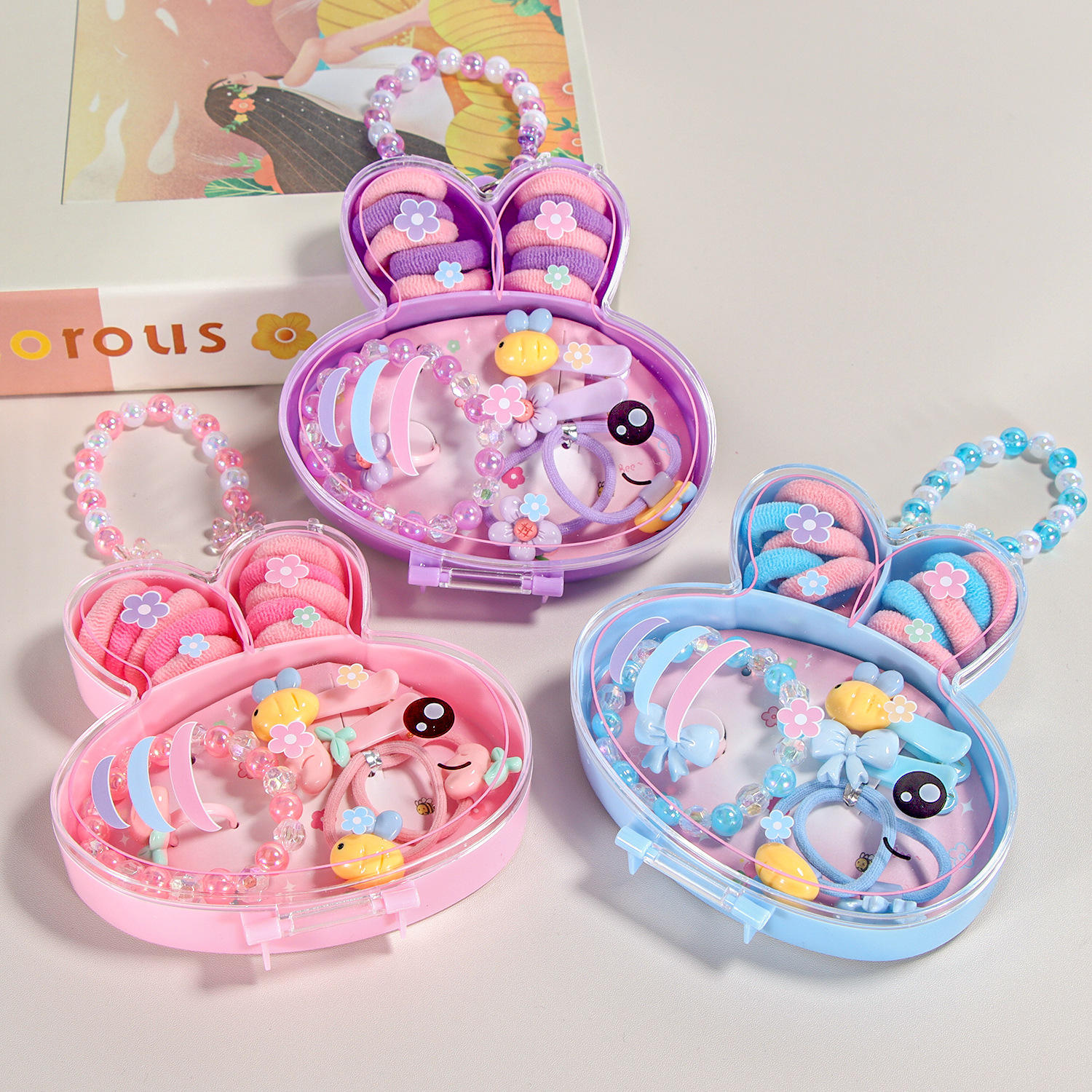 197 Bee Box Hair Accessories Bracelet Hair Tie Set 1 Box