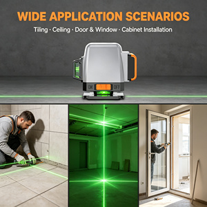 Niveau laser professionnel 3D 8 lignes à lumière verte LD, haute précision ±1mm/7m, auto-nivelant pour la construction intérieure et <span class=keywords><strong>extérieure</strong></span> - Product Image 5
