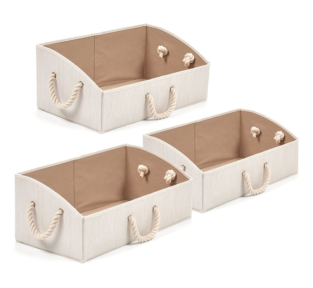 Factory Wholesale Home Storage Organization Bins with Rope Handles Underwear Storage Box