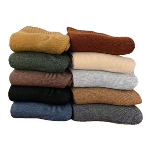 Zhuji Women's Thermal <b>Socks</b> Mid-Calf Solid Color Fleece-Lined Warm Winter Thick Terry <b>Sock</b> - Product Image 3
