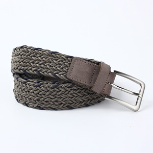 Ceinture tricotée grise, verte et bleu marine avec boucle ardillon, ceinture élastique tissée pour femme, mode décontractée Printemps 2025 - Product Image 1