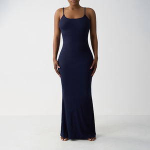 Clothing Manufacturer Custom logo Color Sexy Solid <b>Lace</b> up Halter Dress <b>Tight</b> Length Maxi Dress for Women - Product Image 5