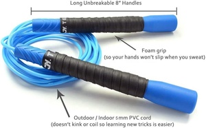 Jy tập thể dục <span class=keywords><strong>Pro</strong></span> tự do tùy chỉnh dài xử lý PVC bỏ qua <span class=keywords><strong>jump</strong></span> <span class=keywords><strong>rope</strong></span> với Non-Slip Grip Băng - Product Image 4