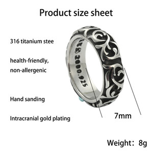 European Style Men's <b>Silver</b> Floral Vine <b>Ring</b> 925 Sterling <b>Silver</b> Retro Punk Jewelry Gift 24068 - Product Image 5