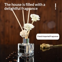 Diffuseur de parfum d'ambiance en verre carré à bâtonnets, huiles essentielles naturelles, mini 50ml, désodorisant pour la maison et décoration de mariage
