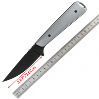 Couteau à lame droite en acier inoxydable, lame noire, manche G10, couteau de survie, de chasse et de camping avec étui K