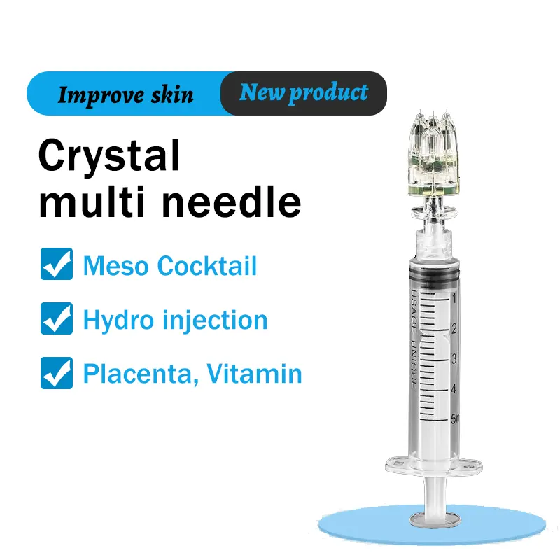 newly launched wholesale korea vital syringe injector crystal water mesogun 9 pins rf multi needles computer