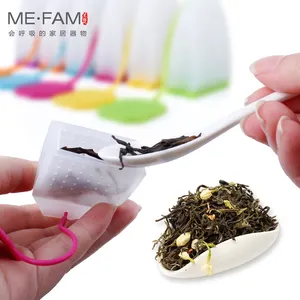 Saco de chá de silicone gelatina colorido, saco de chá seguro, ecológico, não-tóxico, reutilizável, ferramenta de filtro de folhas de chá