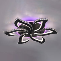 Lampe en acrylique en forme de fleur avec télécommande moderne pour intérieur, décoration intelligente, lustre de luxe en forme de fleur, plafonnier de salon