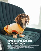 Pull sans manches pour animaux de compagnie, vente en gros, tricot 3D rétro américain pour petits chiens