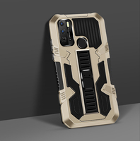 Casing ponsel Infinix Hot 9 Play, casing ponsel tahan guncangan, Armor PC keras TPU lembut tahan jatuh pegangan ditingkatkan kuat