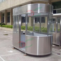 Cabane de garde ronde Portable kiosque de sécurité en acier inoxydable maison de garde préfabriquée guérite mobile billetterie prix de gros