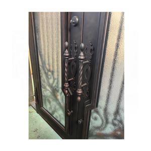 Customized Iron Luxury Art Carving Black Heavy Duty Wrought Iron Door Thermal Break - Product Image 2