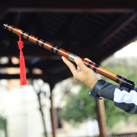Mmbat Flûte Traditionnelle Exquise Faite Main, Instrument de Musique en Bambou de la Nation Chinoise