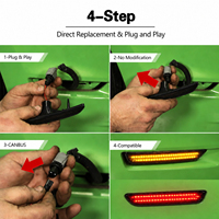 Lampu Sein Samping LED Sequential Flowing untuk Bumper Mobil Ford Mustang 2010 2014 Lensa Asap Warna Amber Merah AR3Z 15A201 2 Pcs