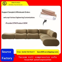 VONLIVA Stoff-Luxus-Sofagarnitur im französischen Stil, modulares Ecksofa, anpassbar, modern, quadratisch, Schaumstoff, für das Wohnzimmer