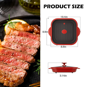 节省空间设计烧烤三明治烤盘带玻璃盖的微波炉烤盘 - Product Image 5