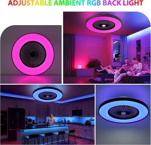 Smart <b>Ceiling</b> Fan LED <b>Ceiling</b> <b>Light</b> <b>Remote</b> <b>Control</b> Floor Standing Fan 6-Wind Speed Dimmable for Home Room With Musical Rhythm - Product Image 6