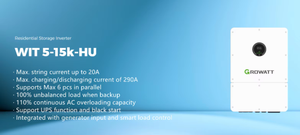 Inversor Híbrido Growatt Trifásico de 48V 8KW 10KW 12KW 15KW WIT 15K-HU en Existencia, Inversor Híbrido para Sistema Solar, UE - Product Image 4