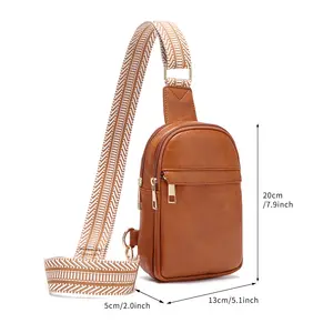 Custom Gitaarband Riem Crossbody Tas Groothandel Dames Sling Bag Lederen Dames Borst Tassen