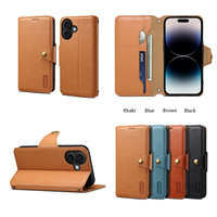 Étui portefeuille de luxe en cuir PU Denior avec protection d'écran pour Apple 17/16/15/14/13/12/11/XR/7/8 (4 emplacements pour cartes)