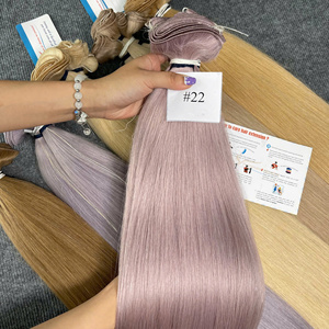100% vague naturelle de la plus haute qualité attachée à la main style de trame extensions de cheveux humains vierges vietnamiens bruts prix de gros - Product Image 3
