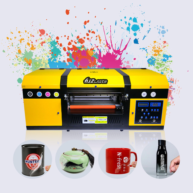 HJZ Laser Sticker Printer with Vacuum Platform for Mug Bottle Acrylic Print and Transfer 2 in 1 Funsun A3 UV DTF Printer