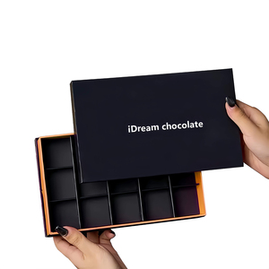 Bán lẻ thân thiện với môi vật liệu tái chế vuông Ấn Độ màu xanh lá cây cảm ơn bạn ưa thích Kẹo sô cô la cứng nhắc hộp đóng cửa từ tính cho - Product Image 5