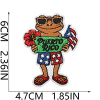 Patch Bordir Puerto Rico Ramah Lingkungan Desain Kustom Pola Drum Patch Kain Tempel Setrika untuk Dekorasi Pakaian Perayaan
