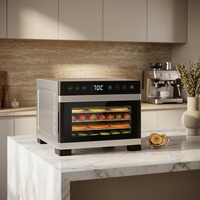 Déshydrateur alimentaire électrique 5 plateaux entièrement en acier inoxydable - 480W, contrôle tactile intelligent, sécheur professionnel pour viande séchée et fruits, fabrication OEM/ODM