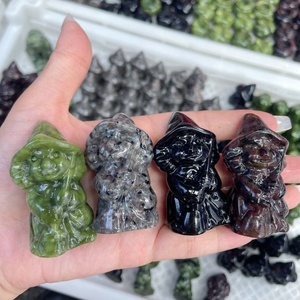 Ingrosso Statuetta di Cristallo Naturale a Forma di Piccolo Mago, Ornamento in Gemma, Decorazione per Stanza Strega, Pietra Curativa per Chakra e Meditazione, Regalo - Product Image 1