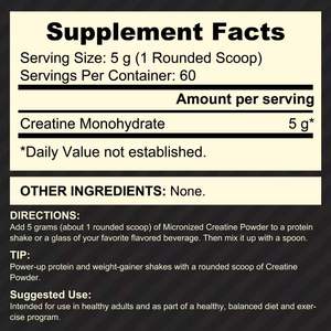 <span class=keywords><strong>Creatina</strong></span> para Aumentar Glúteos, Polvo sin Sabor, 300g, 60 Porciones, para Adultos, Apoya la Fuerza, el Músculo Magro, la Energía Cerebral y la Inmunidad - Product Image 2