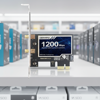 Tarjeta Inalámbrica WiFi 5 PCI-E de 1200 Mbps con BT 4.0, Adaptador de Red de Banda Dual de 2.4G/5G para PC de Escritorio, Compatible con Windows