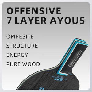 YoungJoy <span class=keywords><strong>BOER</strong></span> X6 Hoja de tenis de mesa de madera pura de 7 capas Cuchillas de <span class=keywords><strong>ping</strong></span> <span class=keywords><strong>pong</strong></span> Ayous - Product Image 3