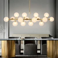 Lustre suspendu moderne nordique en verre blanc en forme de globe, style LED, pour restaurant, design luxueux