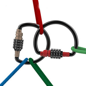 YH3229 Clips de mousqueton robustes Grand verrou combiné en forme de D à 4 chiffres pour la combinaison de verrouillage de câble de sécurité de vélo en boucle en alliage de Zinc - Product Image 3