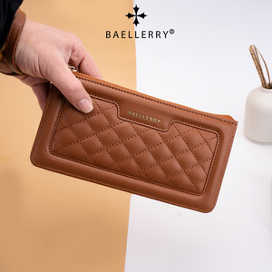 กระเป๋าสตางค์ใบยาวสำหรับผู้หญิง Baellerry สีแดงชมพู แบบเย็บลาย ซิปปิด ใช้งานได้หลากหลาย ใส่โทรศัพท์ได้ ใช้ได้ทุกวัน - Product Image 2
