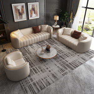 Poltrona classica in stile francese moderna angolo in vera pelle Premium Chesterfield divano Set mobili soggiorno - Product Image 2