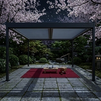Pergola bioclimatique autoportante Airfun Compact 3x4 en aluminium avec toit rétractable motorisé à lames orientables pour extérieur