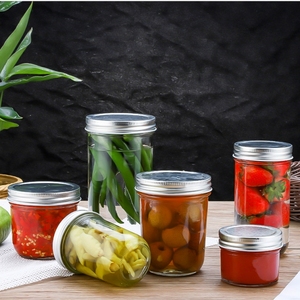 Tùy Chỉnh 8 Oz <span class=keywords><strong>12</strong></span> Oz 16 Oz Thủy Tinh Lưu Trữ <span class=keywords><strong>Mason</strong></span> Lọ Cho Thực Phẩm Và Đồ Uống Với Bạc Hoặc Vàng Tin Nắp - Product Image 5